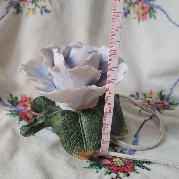 2/$26 Vintage Blue Porcelain Rose Lamp - Picture 7 of 10